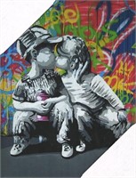 "BANSKY" Graffiti Artist - Canvas Wrap approx. 1