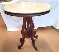 Antique Marble Top Walnut Stand