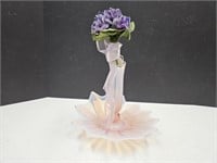 Beautiful 9" High Glass Flower Vase w/Insert +
