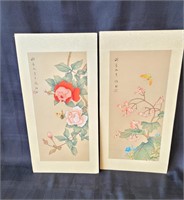 Two Vintage Chinese Watercolors on Silk