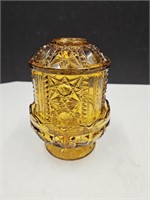 Indiana Glass Fairy Lamp Amber Stars/Bars