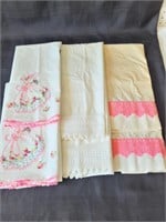 Vintage Pillow Cases w/ Crocheting