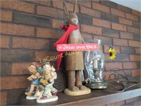 home decor wood easter bunny electric candle