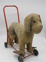EARLY 1900'S PUSH/RIDING TOY DOG FUNCTIONAL 24 IN