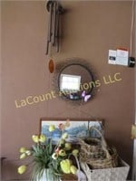 wind chime mirror florals baskets misc print