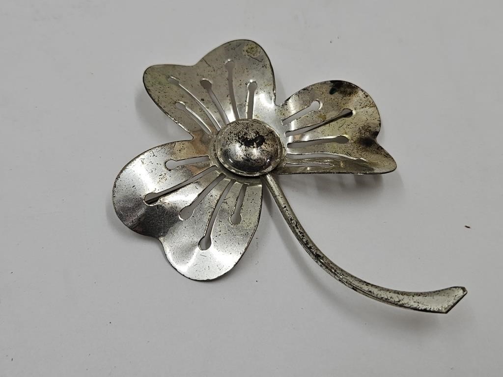 Sterling Silver Brooch See Size/Condition