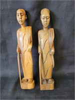 Pair of Hand-Carved Statues