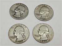 1941,42,43,46 Silver Washington Quarters