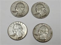 1950 ,52,54,57 Silver Washington Quarters