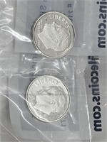 2012 S Silver Proof Dimes (2) Coins
