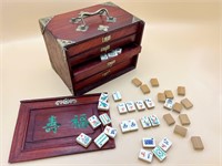 Mahjong Game With Bamboo & Bone