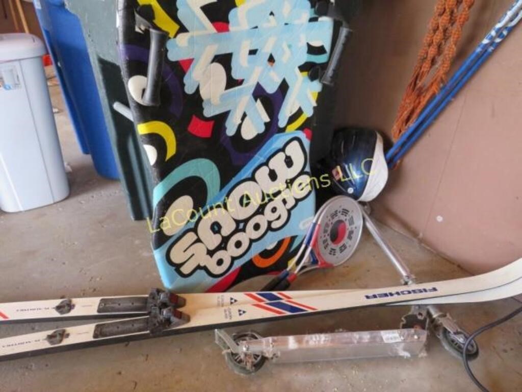 boogie board cross country skiis helmet scooter