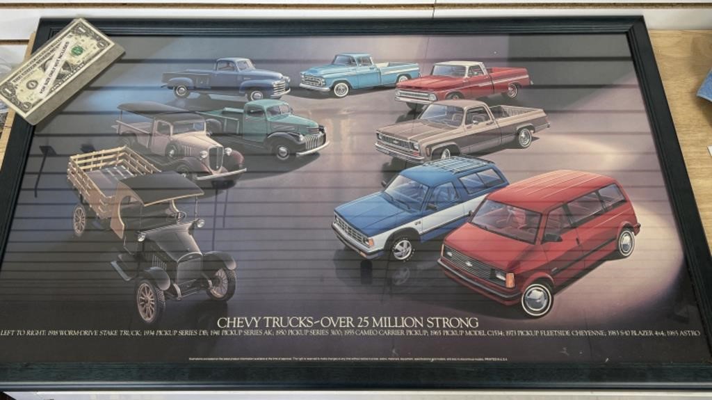 Chevrolet Truck dealer advertising framed poster