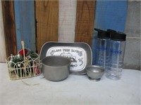 Misc. Lot - Drink Bottles, Pewter Tray + More