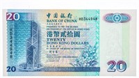 Bank of China 1999 Twntey Hong Kong Dollars