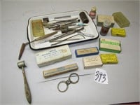 PORCELAIN TRAY WITH DENTAL ITEMS