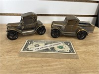 2 vintage Banthrico Chevrolet coin banks