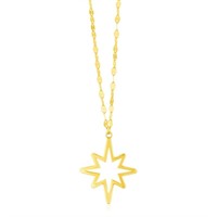 14k Gold Necklace With North Star Pendant