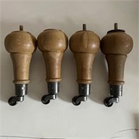 Wood Furniture Legs with Wheels (qty 4)  8"
