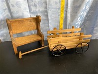 Wooden Bench and Wagon