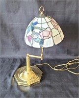 Leaded Glass Lamp w/ Movable Arm