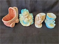 Four Vintage Baby Vases