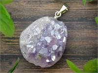 TITANIUM AMETHYST PENDANT ROCK STONE LAPIDARY SPEC