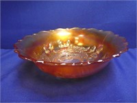 Fenton Acorn Marigold Carnival Glass Dish