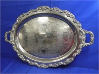Large Silver Plate Tray 30" X 20.5"