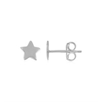 14k White Gold  Star Post Earrings