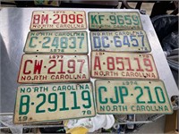 NC car tags 1971- 1978