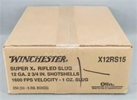 Case of Winchester 12GA Slug, 250Rds