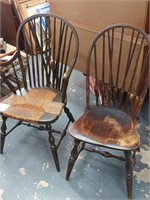 2 Bow back Windsor Style Chairs 1 Nichols and
