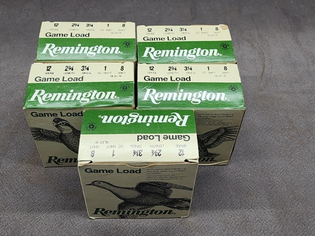 12 Gauge Remington shot gun shells. 125 rounds.