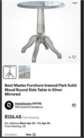 Best Master Furniture Round Side Table in Silver