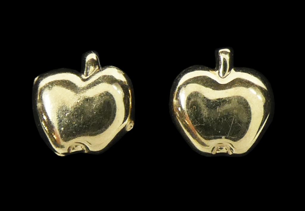14K Yellow gold apple post earrings, 0.6 grams