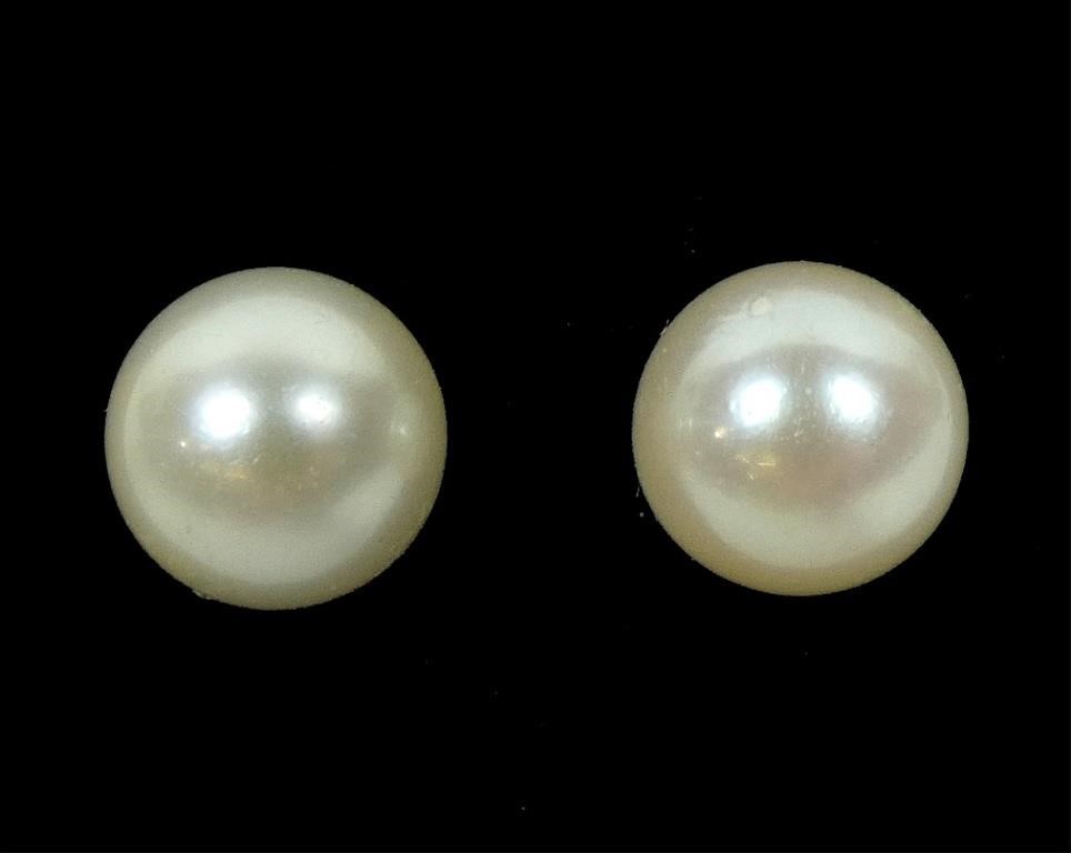 14K Yellow gold 7mm pearl post earrings