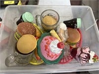 Assorted Plastic Drive in Display food A&W root