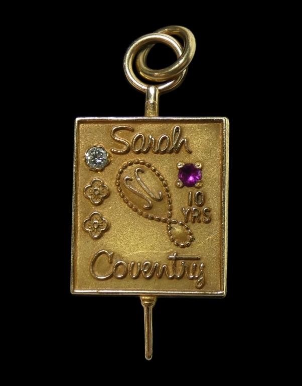 10K Gold filled Sarah Coventry service pendant