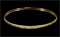 10K Gold clasped bangle bracelet, 2.0 grams