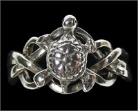 Sterling silver 4-band turtle puzzle ring, new,