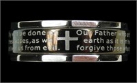 Stainless steel Lord's Prayer spinner ring, new,