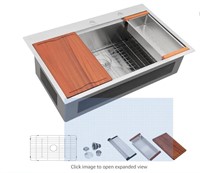 Dcolora 36 Kitchen Sink Drop In XL sink with ledge