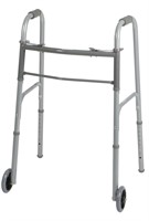Medline Two-Button Folding Walkers with 5" Wheels