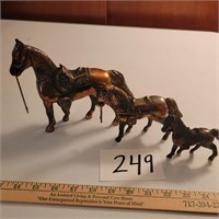 Three Metal Horses- Good Condition