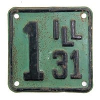Illinois 1931 License Plate No. 1