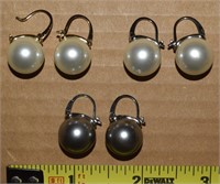 (3) Kate Spade NY Oversized Pearl Pierced Earrings