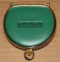 Christian Dior Green Leather Goldtone Coin Purse