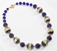 STAUER 24k Gold Leaf Murano Glass Necklace