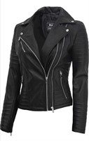 New (Size M) Asymmetrical Leather Jacket For